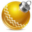 A yellow Christmas bauble