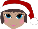 A female in a Santa hat