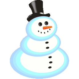 A snowman with a top hat and a carrot for a nose